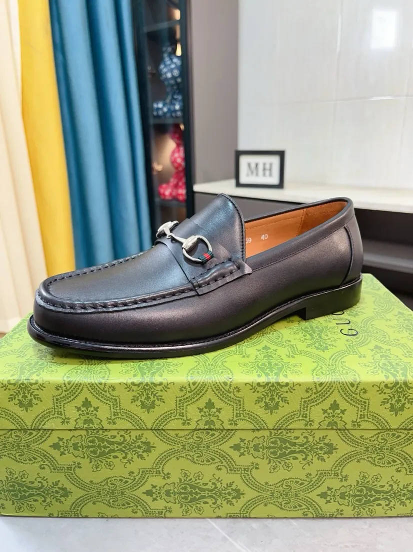 Men's Men's Shoes 💰480🌹🌹【GUCCI】The most popular classic Gucci leather shoes. Synchronized with the official website, the upper is made of Italian first-layer cowhide ➕cowhide lining, with unique brand and unique craftsmanship. Highlighting the hot style of the new year. Stop hesitating, stop wandering, get it now. Number: 38--44